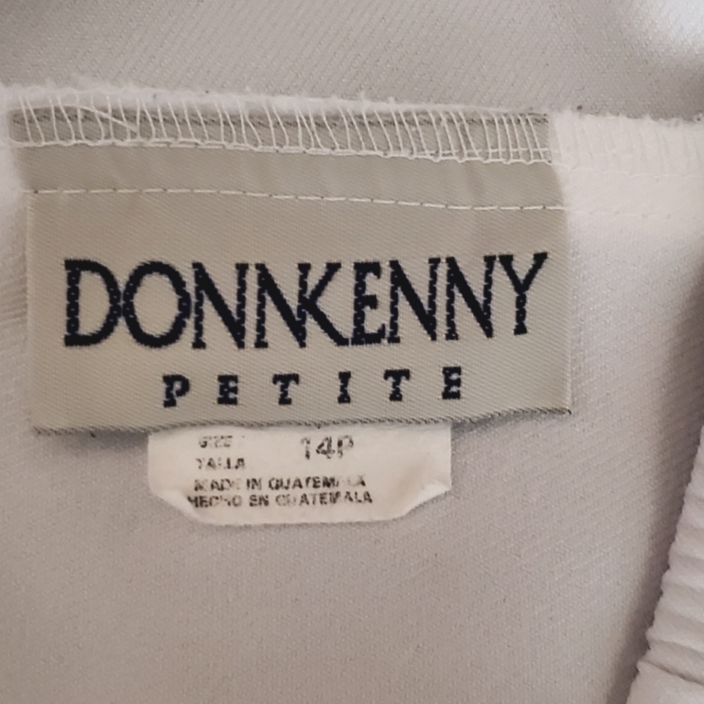 Donnkenny Size 14P White Knit Pants Elastic Waist - Picture 4 of 4